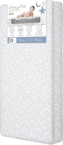 Dream On Me Nap Nest Baby Crib Mattress, GREENGUARD Gold, Made in USA | Waterproof Cover, 88 Coil Spring Support, BSA Verified, ASTM & CPSC Tested, Fits Full Size Crib and Toddler Bed 52"x28"x5" in Kuwait