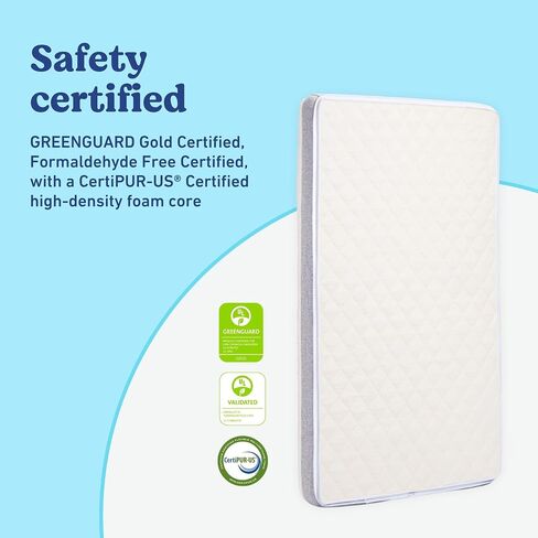Graco Ultra 2-in-1 Premium Dual Sided Baby Crib & Toddler Mattress | GREENGUARD Gold, CertiPUR-US Certified Foam, Machine Washable Cover with Waterproof Surface, Fits Standard Crib & Toddler Bed in Kuwait