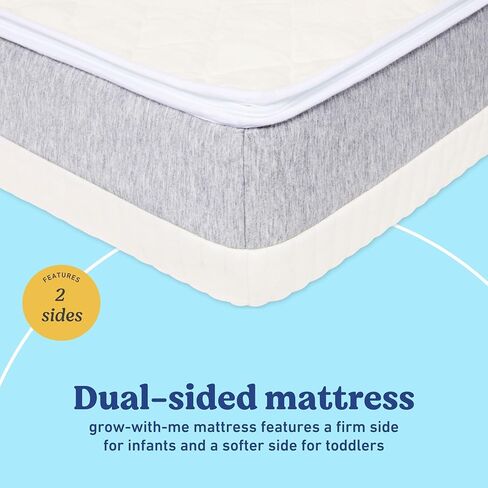 Graco Ultra 2-in-1 Premium Dual Sided Baby Crib & Toddler Mattress | GREENGUARD Gold, CertiPUR-US Certified Foam, Machine Washable Cover with Waterproof Surface, Fits Standard Crib & Toddler Bed in Kuwait