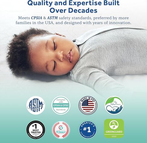 Sealy Baby Flex Cool 2 Stage Crib Mattress and Toddler Bed Mattress, Breathable Hybrid Coil Design, Waterproof Cotton Surface, GREENGUARD GOLD Certified, Standard 52x28 Size in Kuwait