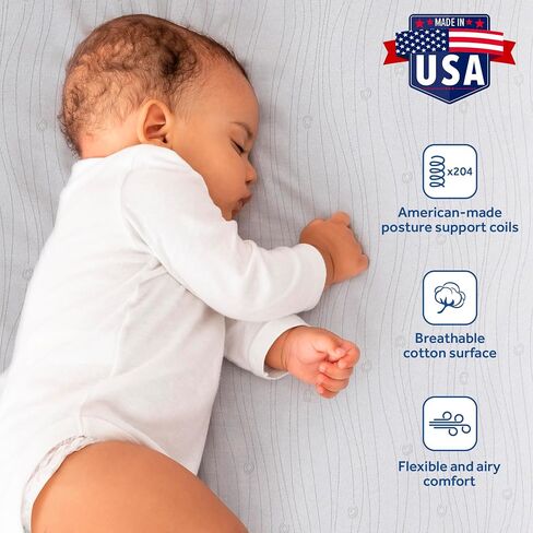 Sealy Baby Flex Cool 2 Stage Crib Mattress and Toddler Bed Mattress, Breathable Hybrid Coil Design, Waterproof Cotton Surface, GREENGUARD GOLD Certified, Standard 52x28 Size in Kuwait