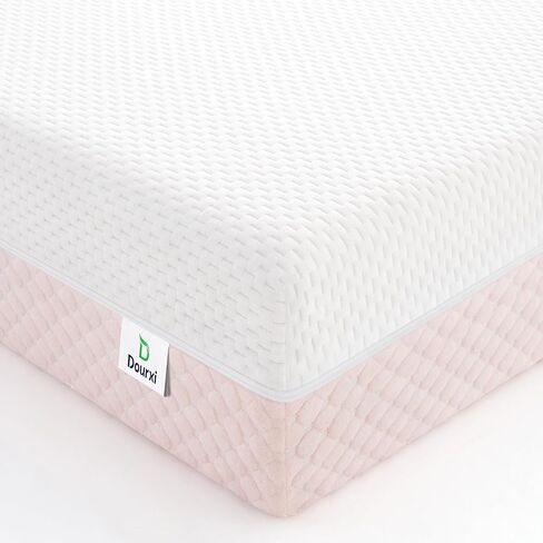 Dourxi Crib Mattress, Dual Sided Comfort Memory Foam Toddler Bed Mattress, Triple-Layer Breathable Premium Baby Mattress for Infant and Toddler w/Removable Outer Cover - White&Grey | Premium Triple-Layer Support Core, Breathable Removable Cover, for Infan in Kuwait