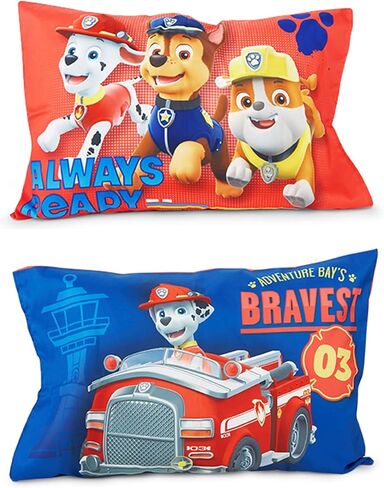 Paw Patrol Calling All Pups 4 Piece Toddler Bedding Set – Includes Comforter, Sheet Set – Fitted + Top Sheet + Reversible Pillowcase for Boys Bed, Blue in Kuwait