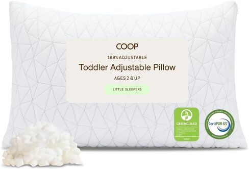Coop Home Goods Original Toddler Adjustable Pillow, Soft, Breathable, 19" x 13" Washable Mini Bed Pillow with Premium Memory Foam and Zippered Cover, CertiPUR-US/GREENGUARD Gold in Saudi Arabia