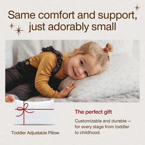 Coop Home Goods Original Toddler Adjustable Pillow, Soft, Breathable, 19" x 13" Washable Mini Bed Pillow with Premium Memory Foam and Zippered Cover, CertiPUR-US/GREENGUARD Gold in Saudi Arabia