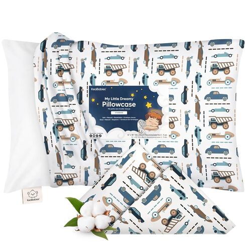 KeaBabies Toddler Pillowcase 13x18 Organic Cotton Cover (Soft White) | Standard Toddler Pillowcase for Kids, Boys Girls, Soft, Durable Cotton Cover for Miniature Sleepy Pillow Cute Color No Pillow in Saudi Arabia