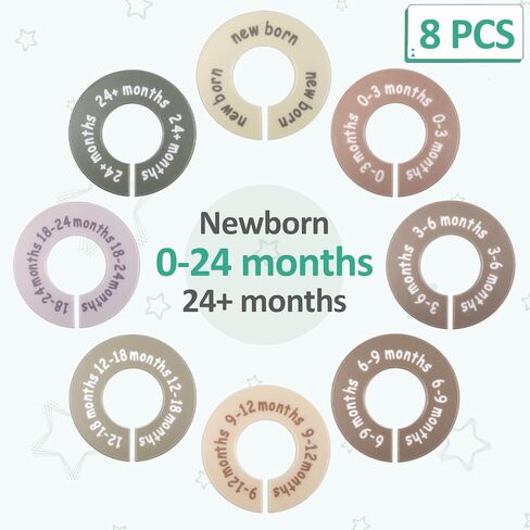 8 Pcs Baby Closet Dividers, Double-Sided Clothes Organizer for 0-24 Months in Kuwait