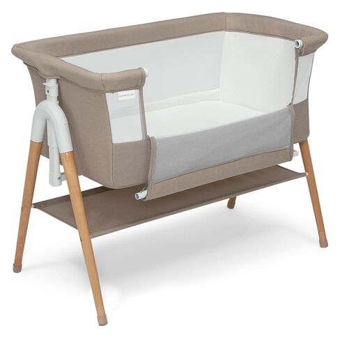 Delta Children Bondi Adjustable Height Bedside Beechwood Bassinet with PureAir Mesh Sheet and FSC-Certified Wood, Tan in Kuwait