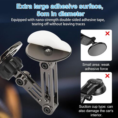 UTEBIT Universal 360° Pro Magnetic Car Phone Holder, Black | Alloy Folding Magnetic Cell Phone Holder for Car, Strong Suction & Adjustable Phone Mount, for iPhone and Android All Phones in Kuwait