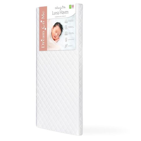 Dream On Me Luna Haven 2" Cradle Mattress – Lightweight Firm Polyester Fiber Core, Waterproof & Easy-Clean, Stain & Odor Resistant, Greenguard Gold and BSA Certified (36" L x 18" W x 2" H) in Kuwait