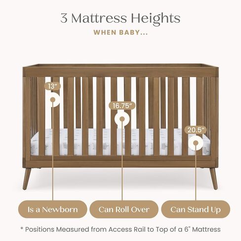 Delta Children Essex 4-in-1 Convertible Crib - Greenguard Gold Certified, Chestnut in Kuwait