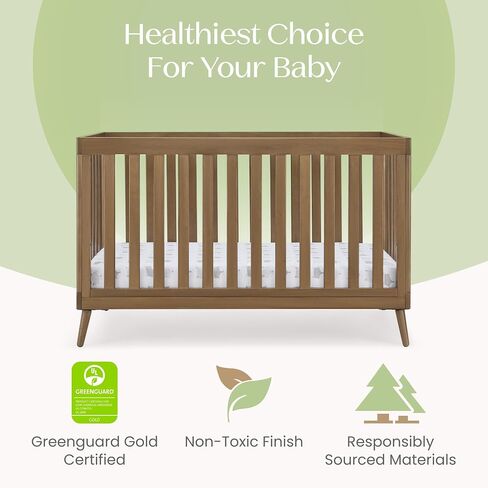 Delta Children Essex 4-in-1 Convertible Crib - Greenguard Gold Certified, Chestnut in Kuwait