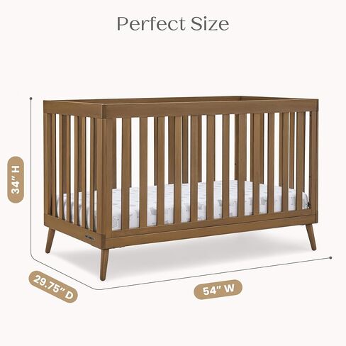 Delta Children Essex 4-in-1 Convertible Crib - Greenguard Gold Certified, Chestnut in Kuwait