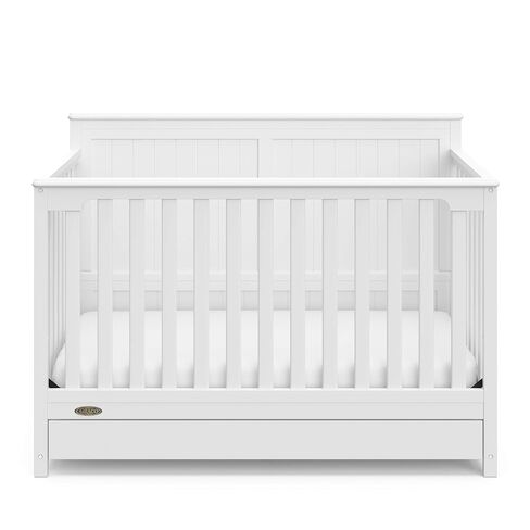 Graco Hadley 5-in-1 Convertible Crib with Drawer – GREENGUARD Gold Certified, Fits Standard Crib Mattress, Converts to Toddler Bed, Daybed and Full Bed, 4 Adjustable Mattress Heights (White) | GREENGUARD Gold Certified, Fits Standard Crib Mattress, Conver in Kuwait