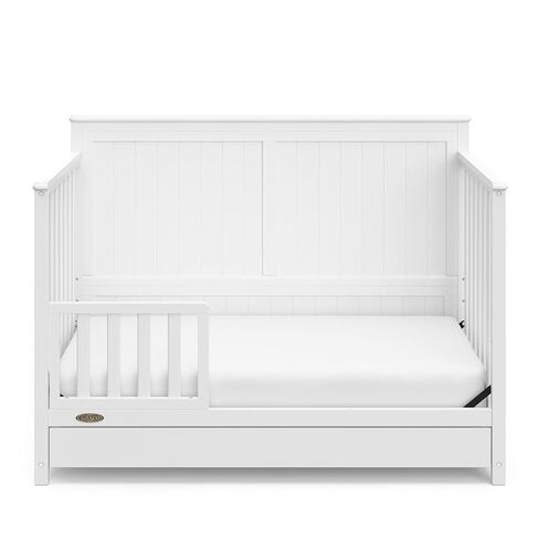 Graco Hadley 5-in-1 Convertible Crib with Drawer – GREENGUARD Gold Certified, Fits Standard Crib Mattress, Converts to Toddler Bed, Daybed and Full Bed, 4 Adjustable Mattress Heights (White) | GREENGUARD Gold Certified, Fits Standard Crib Mattress, Conver in Kuwait