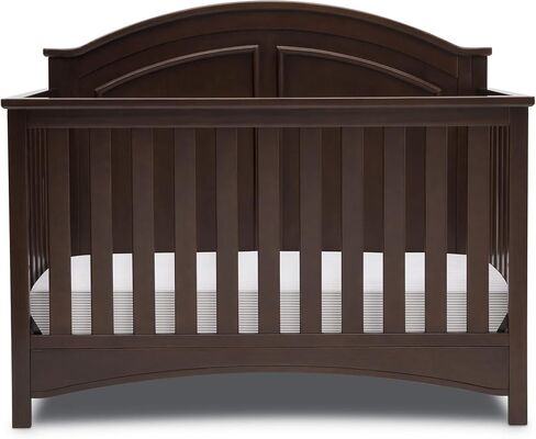 Delta Children Perry 6-in-1 Convertible Crib - Greenguard Gold Certified, Walnut Espresso in Kuwait
