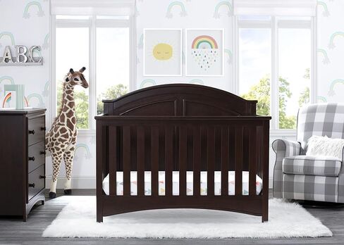 Delta Children Perry 6-in-1 Convertible Crib - Greenguard Gold Certified, Walnut Espresso in Kuwait