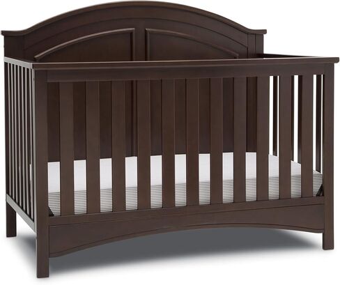 Delta Children Perry 6-in-1 Convertible Crib - Greenguard Gold Certified, Walnut Espresso in Kuwait