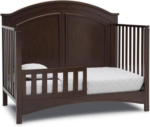 Delta Children Perry 6-in-1 Convertible Crib - Greenguard Gold Certified, Walnut Espresso in Kuwait