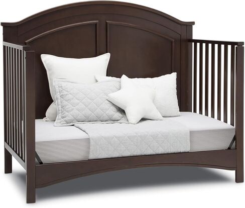Delta Children Perry 6-in-1 Convertible Crib - Greenguard Gold Certified, Walnut Espresso in Kuwait