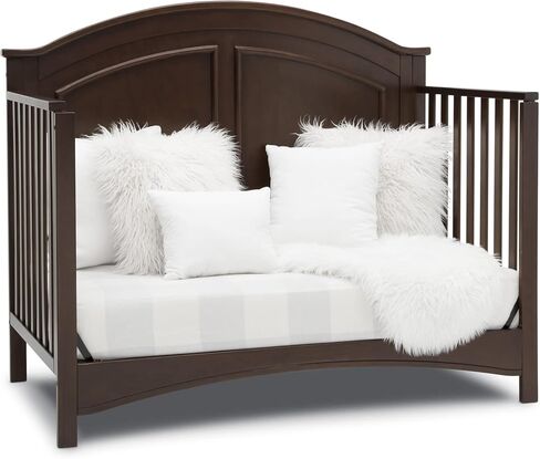 Delta Children Perry 6-in-1 Convertible Crib - Greenguard Gold Certified, Walnut Espresso in Kuwait