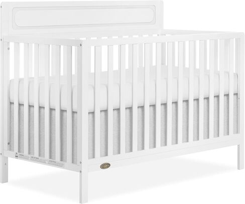 Dream On Me Avery 5-in-1 Convertible Full-Size Baby Crib in White, Converts to Toddler Bed, Daybed & Full-Size Bed, 3 Adjustable Mattress Heights, Greenguard Gold & BSA Certified in Kuwait