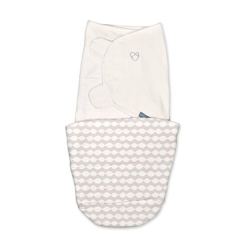 SwaddleMe by Ingenuity Monogram Collection Baby Swaddle, 100% Cotton, Improves Sleep & Calms Startle Reflex, 0-3 Months, Pocket Fold Design for Easy Changes, 1.0 TOG, 3-Pack - Born Free in Kuwait
