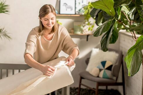 Naturepedic Organic Waterproof Crib Mattress Pad, Skin Friendly, Breathable & Absorbent Crib Mattress Protector - Removable Protector Pad for Baby and Toddler Beds - Fitted for Standard Baby Crib Size in Kuwait