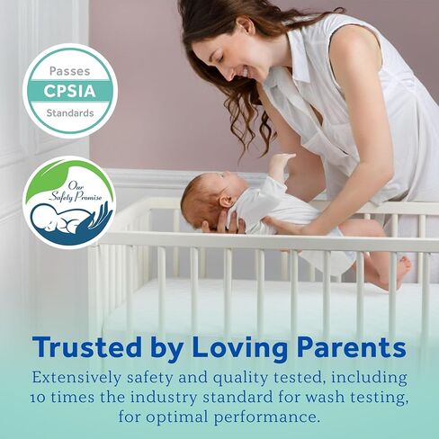 Sealy Baby SafetyCase Breathable Waterproof Crib Mattress Protector Pad, Toddler Bed Cover, Zippered Bedding Encasement, Noiseless, Machine Washable / Dryer Friendly, 52x28" - White in Kuwait