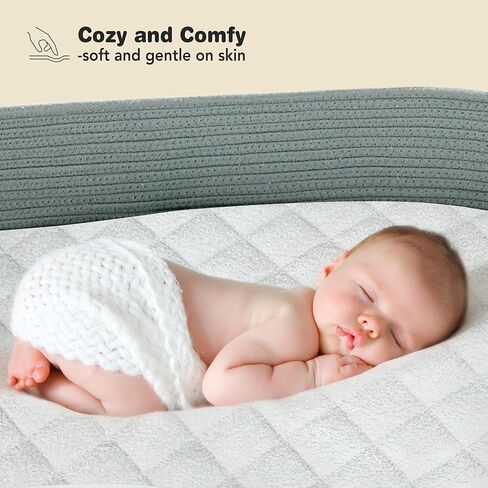 Asatdd Waterproof Bassinet Mattress Pad Protector Cover, 2 Pack | Compatible with Baby Delight Beside Me Dreamer Bassinet, Ultra Soft, Breathable, Comfortable in Kuwait
