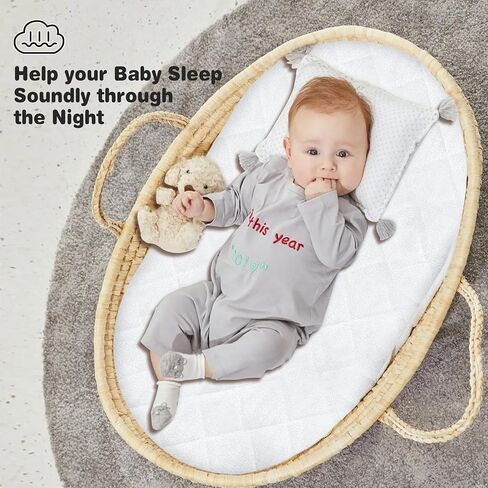 Asatdd Waterproof Bassinet Mattress Pad Protector Cover, 2 Pack | Compatible with Baby Delight Beside Me Dreamer Bassinet, Ultra Soft, Breathable, Comfortable in Kuwait