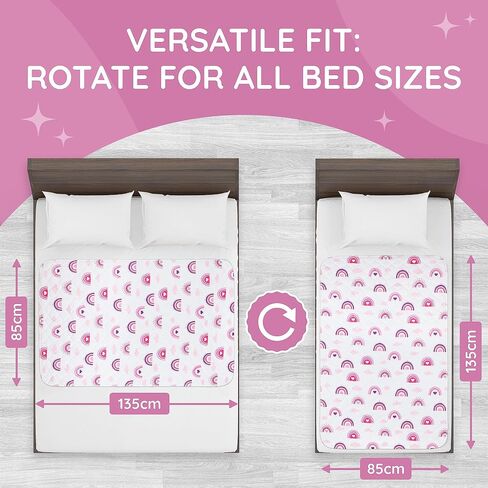 Lynmark® 2X Toddler Potty Training Bed Pads - Small Single, Grey 33x27 | Waterproof Bedwetting Pee Protector Mat for Kids - Non-Slip Reusable & Washable Incontinence Mattress Sheet Absorbs Up to 1L in Kuwait