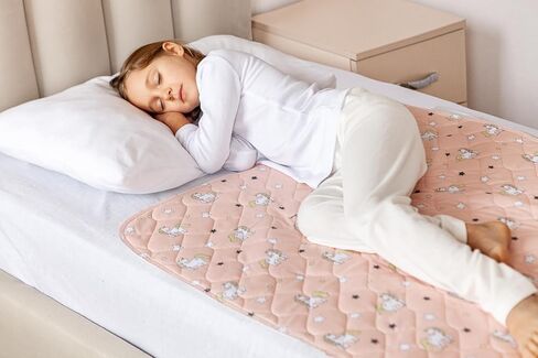 Lynmark® 2X Toddler Potty Training Bed Pads - Small Single, Grey 33x27 | Waterproof Bedwetting Pee Protector Mat for Kids - Non-Slip Reusable & Washable Incontinence Mattress Sheet Absorbs Up to 1L in Kuwait