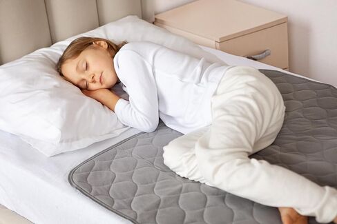 Lynmark® 2X Toddler Potty Training Bed Pads - Small Single, Grey 33x27 | Waterproof Bedwetting Pee Protector Mat for Kids - Non-Slip Reusable & Washable Incontinence Mattress Sheet Absorbs Up to 1L in Kuwait