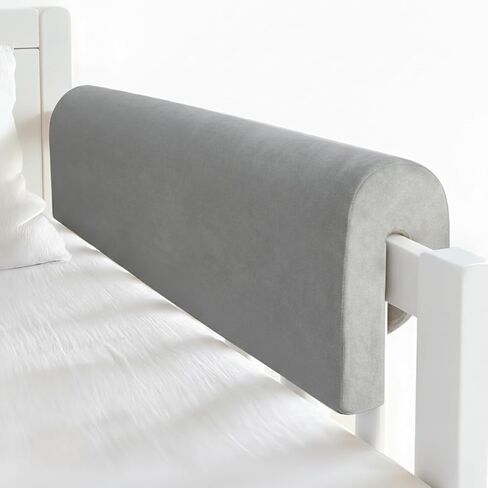 Toddlers' Bed Rail Bumpers Protector, Children's Bed Guardrail Padding, Soft Cushioned Barrier, Increased Height, Easy to Install, Washable Cover, Fits Floor, Bunk & Loft, 3 Ft, Gray, 1Pack in Kuwait