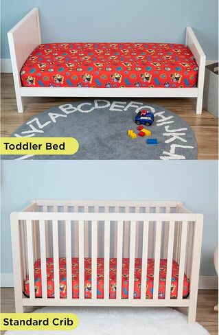 Paw Patrol Sheet Set - Fits Toddler Bed or Crib Mattress - Fitted Sheet and Reversible Pillowcase, Red in Kuwait