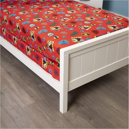 Paw Patrol Sheet Set - Fits Toddler Bed or Crib Mattress - Fitted Sheet and Reversible Pillowcase, Red in Kuwait