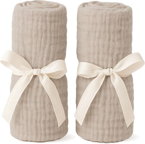 Newton Baby Bassinet Fitted Sheet 2-Pack, Breathable Muslin - Sandstone in Kuwait