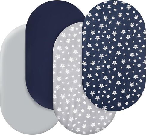 Pack and Play Sheets Boys, Mini Crib Sheets, Stretchy Playard Fitted Sheet | Compatible with Graco Pack n Play, Soft and Breathable Material, Navy in Kuwait