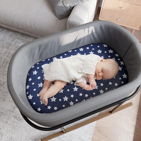 Pack and Play Sheets Boys, Mini Crib Sheets, Stretchy Playard Fitted Sheet | Compatible with Graco Pack n Play, Soft and Breathable Material, Navy in Kuwait