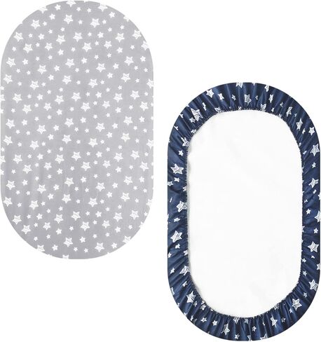 Pack and Play Sheets Boys, Mini Crib Sheets, Stretchy Playard Fitted Sheet | Compatible with Graco Pack n Play, Soft and Breathable Material, Navy in Kuwait
