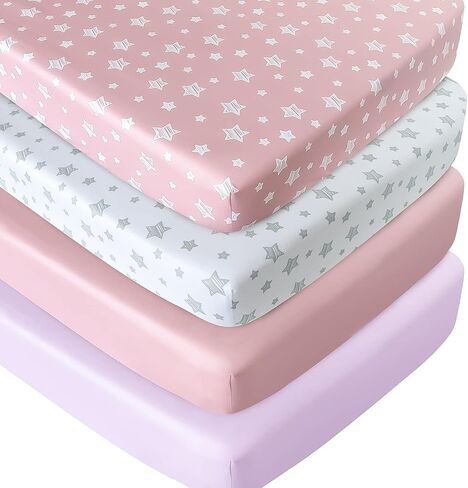 Pack and Play Sheets Boys, Mini Crib Sheets, Stretchy Playard Fitted Sheet | Compatible with Graco Pack n Play, Soft and Breathable Material, Navy in Kuwait
