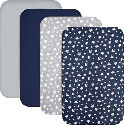 Pack and Play Sheets Boys, Mini Crib Sheets, Stretchy Playard Fitted Sheet | Compatible with Graco Pack n Play, Soft and Breathable Material, Navy in Kuwait