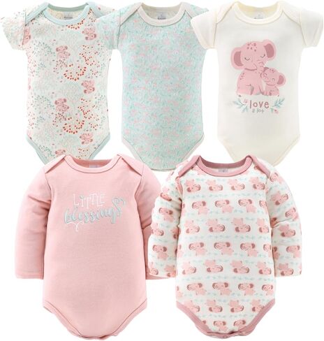 The Peanutshell Baby Layette Gift Set for Girls - 30 Piece New Born Girl Gift Set, Baby Clothes, 0-9 Months - Floral Elephant in Kuwait