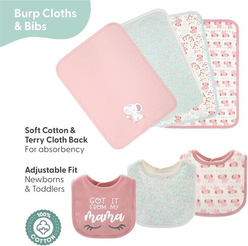 The Peanutshell Baby Layette Gift Set for Girls - 30 Piece New Born Girl Gift Set, Baby Clothes, 0-9 Months - Floral Elephant in Kuwait