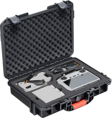 Hard Case for DJI Mini 4 Pro: Waterproof Hard Shell with Foam for DJI Drone Mini 3 Pro/Min3/RC2/RC/RC-N2/N1| Travel Carrying Storage Box for fly more combo Batteries and Accesories Kit ( Case Only) | Hard Shell Carrying Storage with Custom Foam for DJI Mi in Kuwait