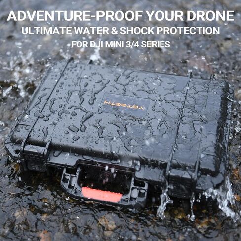 Hard Case for DJI Mini 4 Pro: Waterproof Hard Shell with Foam for DJI Drone Mini 3 Pro/Min3/RC2/RC/RC-N2/N1| Travel Carrying Storage Box for fly more combo Batteries and Accesories Kit ( Case Only) | Hard Shell Carrying Storage with Custom Foam for DJI Mi in Kuwait