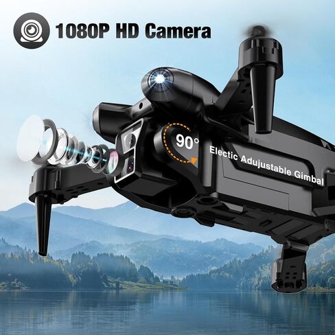 Drone with Camera 1080P HD, Mini Drone for Beginners Kids Adults, Foldable RC Quadcopter with Stable Hover, Trajectory Flight, One Key Take Off/Land, 2 Batteries, Toys for Boys and Girls (Black) in Kuwait