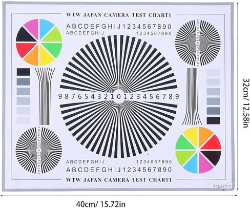 VOSAREA Camera Calibration Chart Color Wheel Chart Lens Test Camera Focus Calibration Card CCTV Installation Test Tool for Indoor and Outdoor Monitoring 15.74 X 11.81In in Kuwait