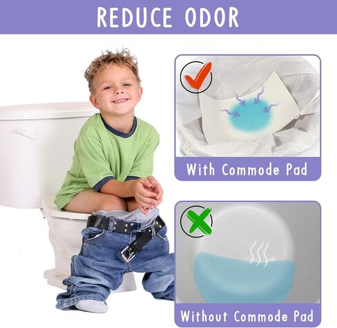 50 Packs Super Absorbent Urine Pads Portable Child Used with Travel Potty Bags Disposable Liners for Toddlers, Toilet Seat for Kids Pee Training, White, XSD-DM-025 in Kuwait